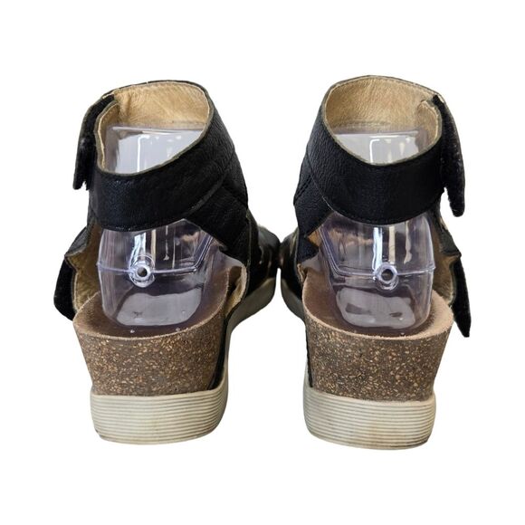Fly London Women's Wedgefly Black Leather Platform Sandals EU 39 - Picture 4 of 16